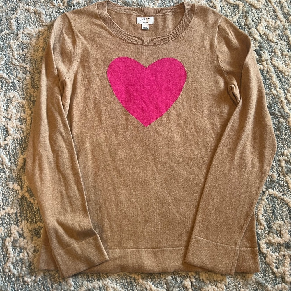J Crew heart Teddie sweater size medium